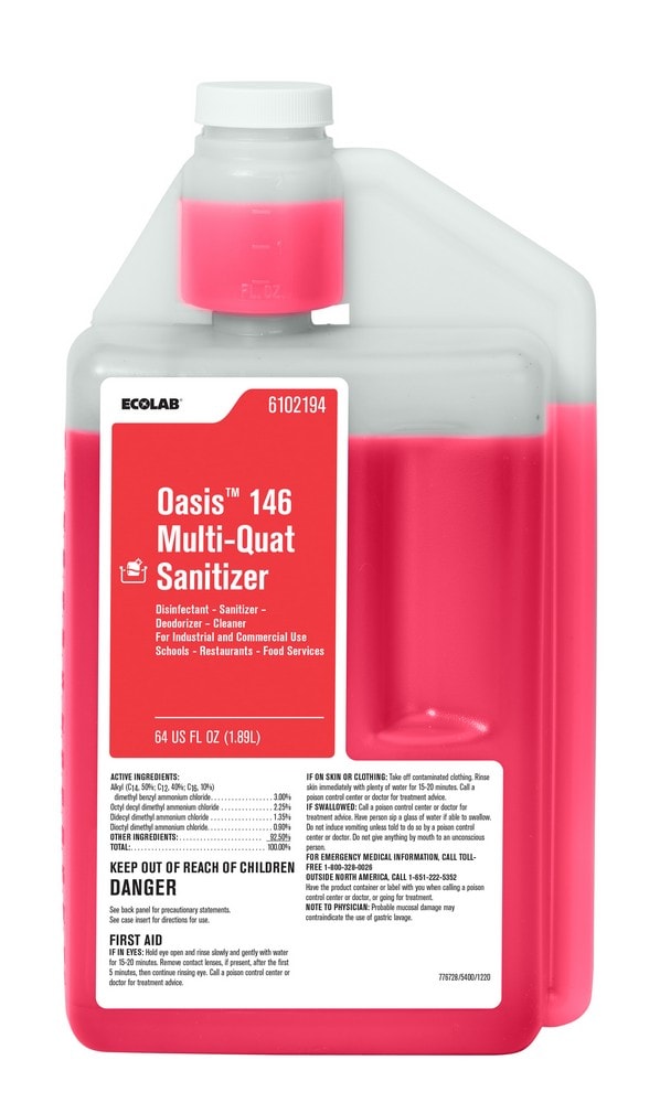 GuestSupply US | Ecolab® Oasis 146 Multi-Quat Sanitizer , 64oz